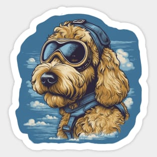 Aviator dog Sticker